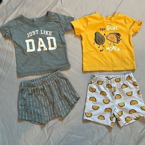 (2) Baby boy clothing sets. 4 pieces all together. $15 for both.